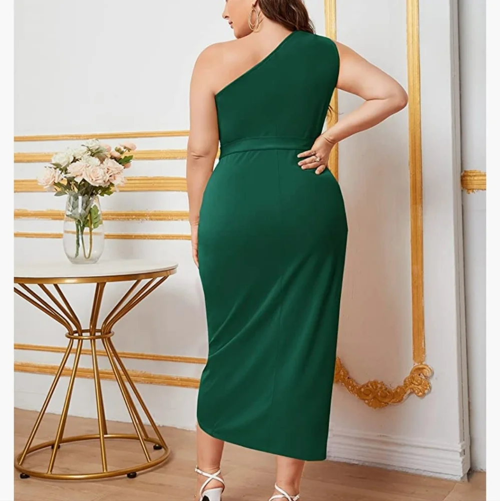Green One Shoulder Party Dress NWOT - Picture 4 of 6